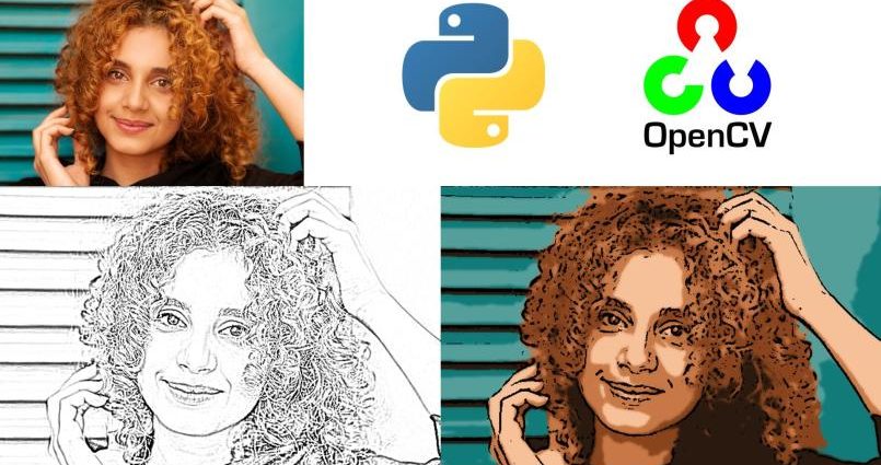 OpenCV Project - Image to Pencil Sketch and Cartoon Paint in Python