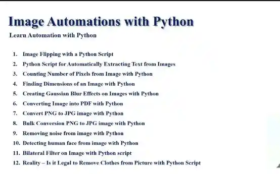 Learn Computer Vision Python Image Automation Examples